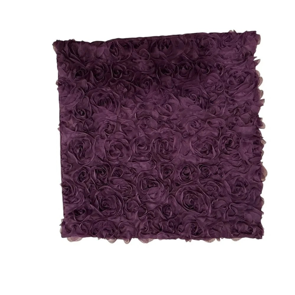 Purple chiffon rose floral decorative pillow covers Square 20”x20”